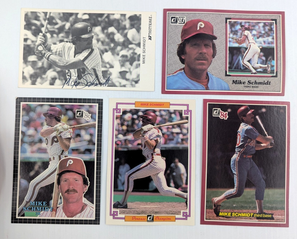 Mike Schmidt Baseball Card Oversized Phillies MLB Assorted Lot of 5
